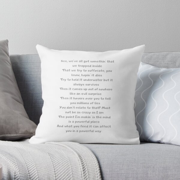 The Search lyrics - NF Throw Pillow RB0609 product Offical nf Merch